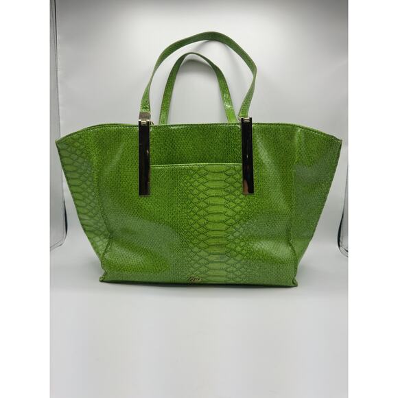 Gianni Bini Green Croc Embossed Tote - Picture 1 of 11